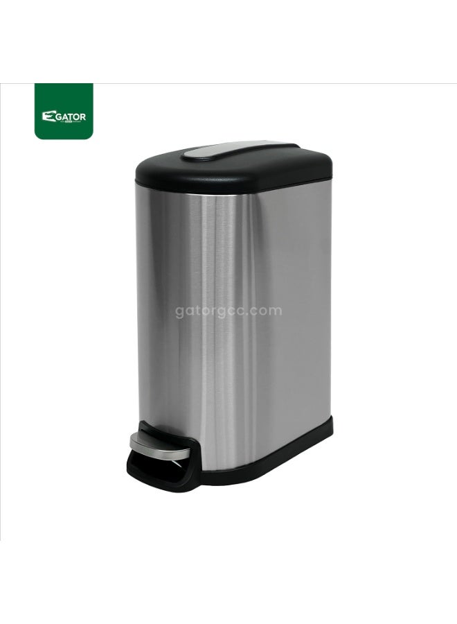 Gator Stainless Steel Pedal Bin – Soft Close | Fingerprint-Proof Matte Silver-10 - Image 1
